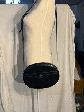 vintage Cristian black genuine leather crossbody bag